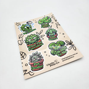 Cheeky Plants Sticker Sheet (Sheet of 6) - Cheeky Plant Co.