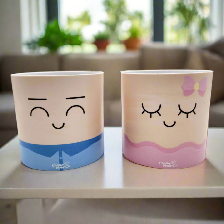 Moody Lovers Pots Pack - Cheeky Plant Co. Pots - 12.5cmD x 12cmH - International