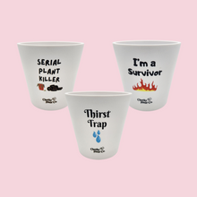 Load image into Gallery viewer, Trio Slay Pots Pack - Cheeky Plant Co. Pots - 13.5cmD x 11.5cmH
