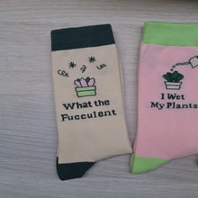 Load and play video in Gallery viewer, Plant Lover Socks - What The Fucculent - Cheeky Plant Co. - International
